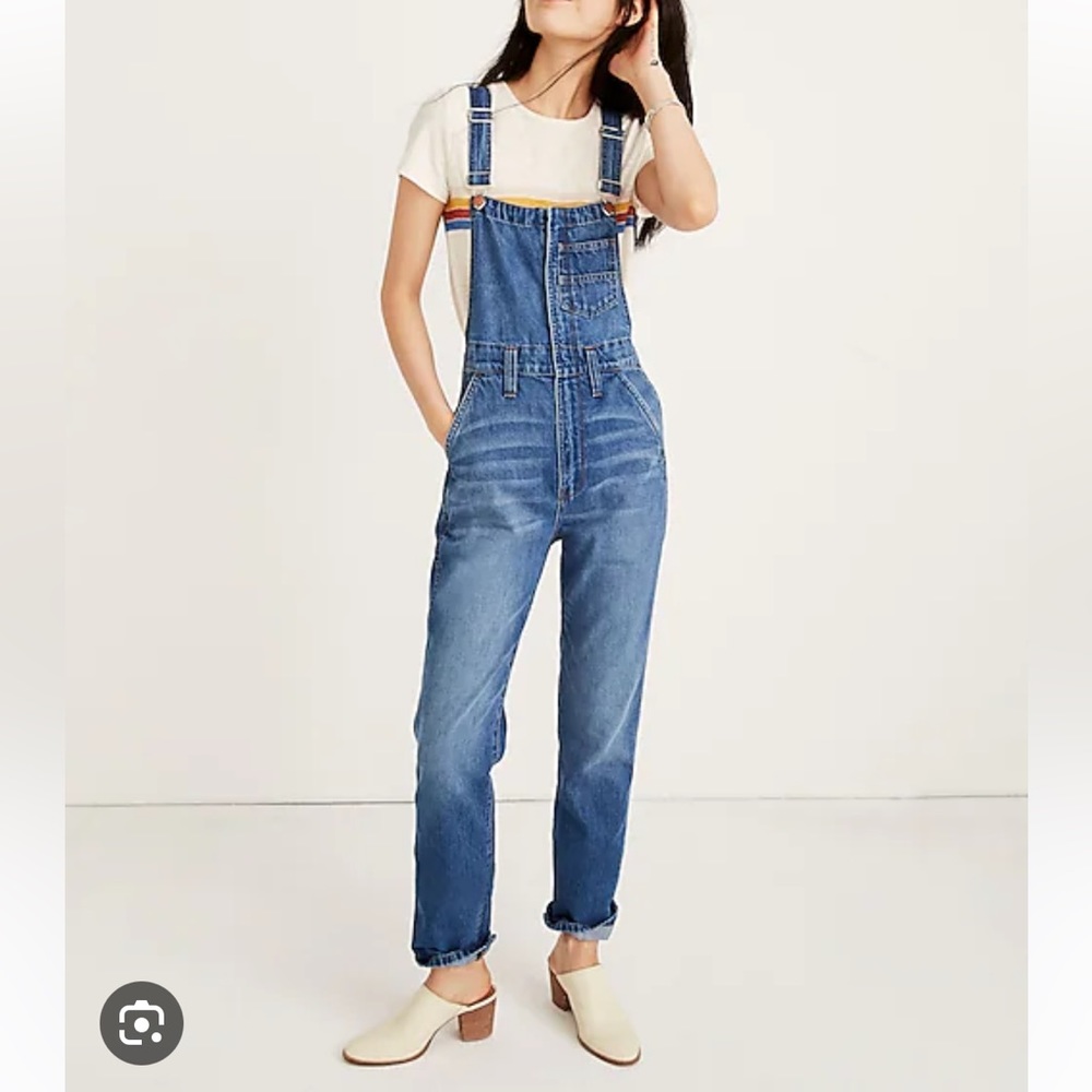 Madewell straight leg overalls with zip front XS
